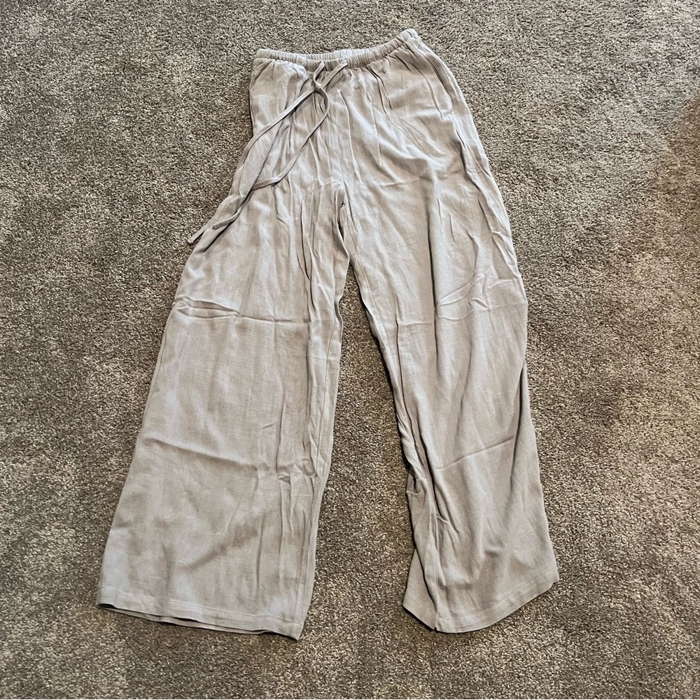 Light Gray Wide-Leg Pants, Zara, Small